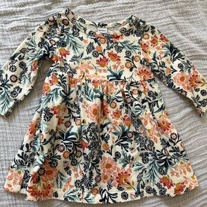 Multicolor floral print long sleeve baby dress